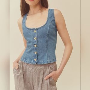 Reformation Tai Denim Vest Top
